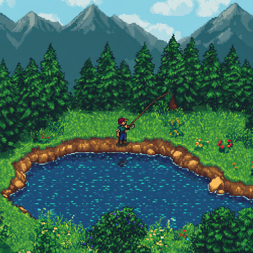 Preparation for walleye fishing in Stardew Valley